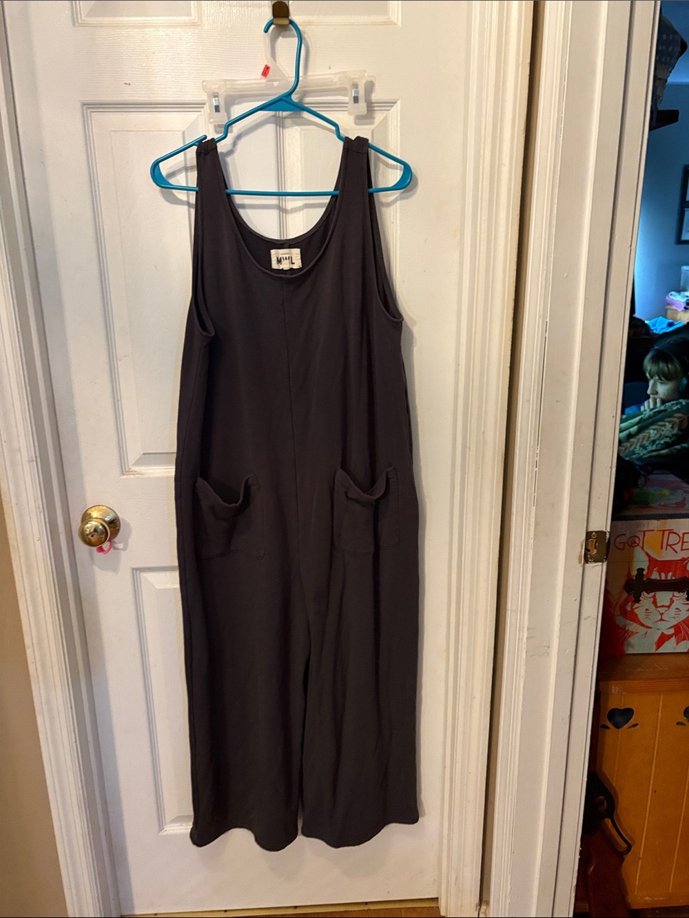 Madewell Black Sleeveless One-Piece Romper with Front Pockets